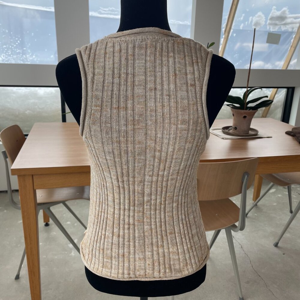 ANTHROPOLOGIE PILCRO Ribbed Sweater Tank Beige Size Small - Picture 4 of 7